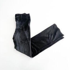 Hue Black Velvet Lounge Pants Elastic Waist Stretchy Velour Women's M